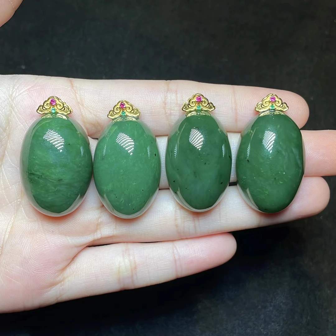 菲菲珠宝好*S925碧玉蛋面吊坠约20*34mm-多样性发一