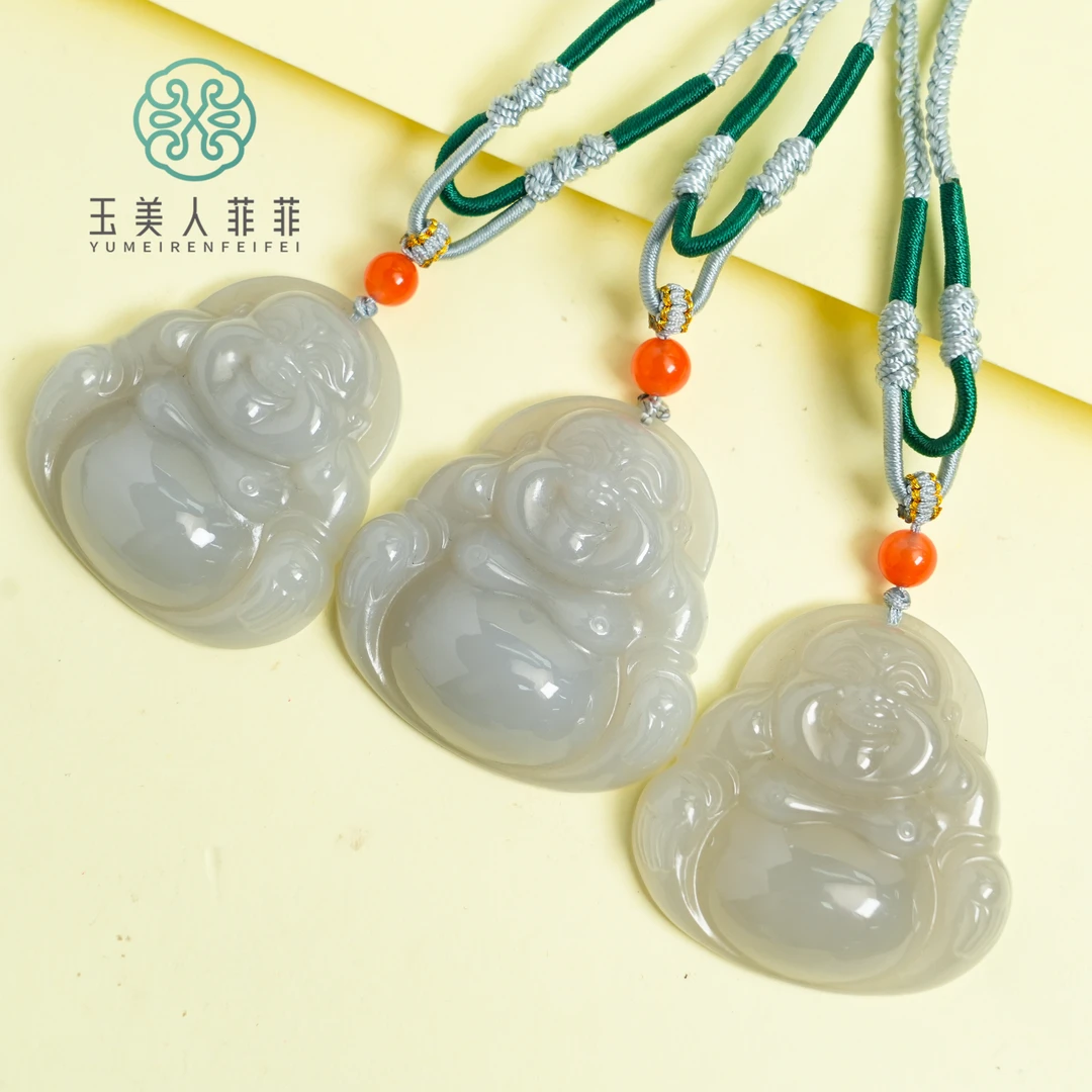 玉美人菲菲/和田玉佛公吊坠约47*47mm/多样性发一