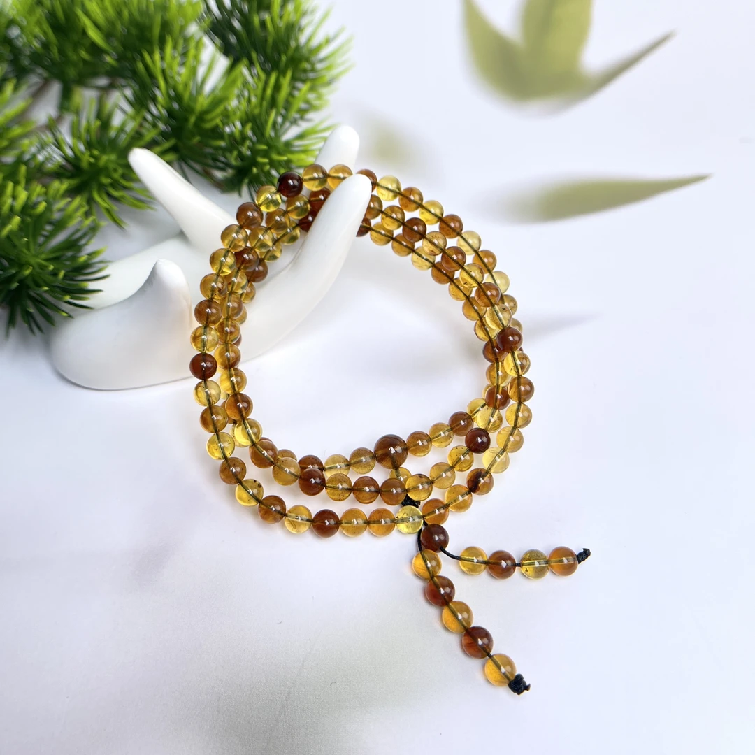 HZ/琥珀多宝108圆珠约5mm项链