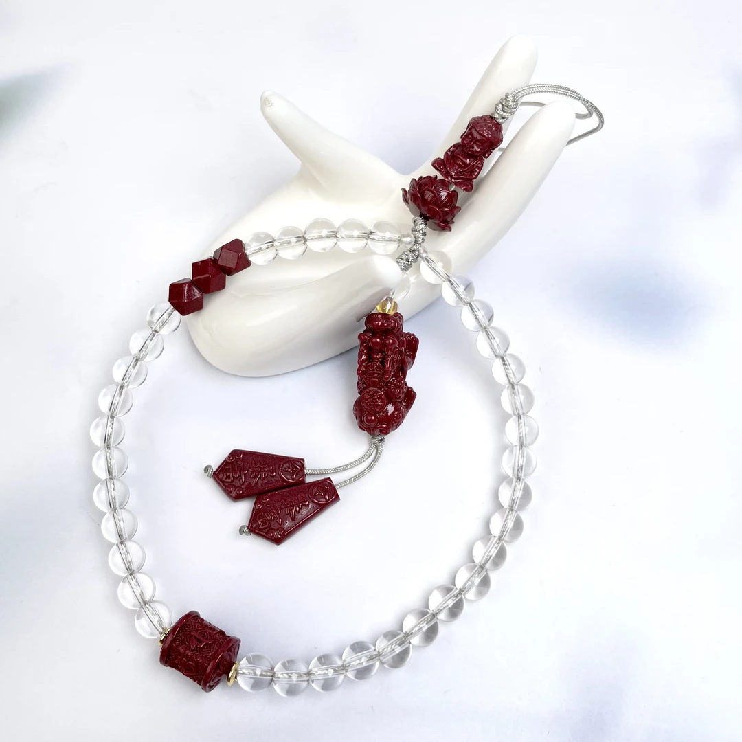 含辰砂工艺品玉美人菲菲/朱砂暴富挂