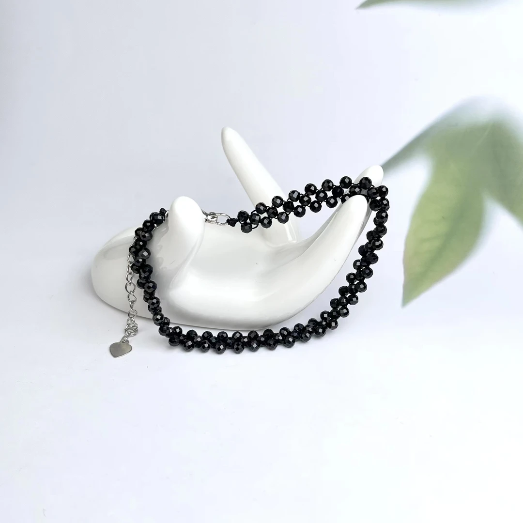 玉美人菲菲/黑尖晶切割面3mm+手串