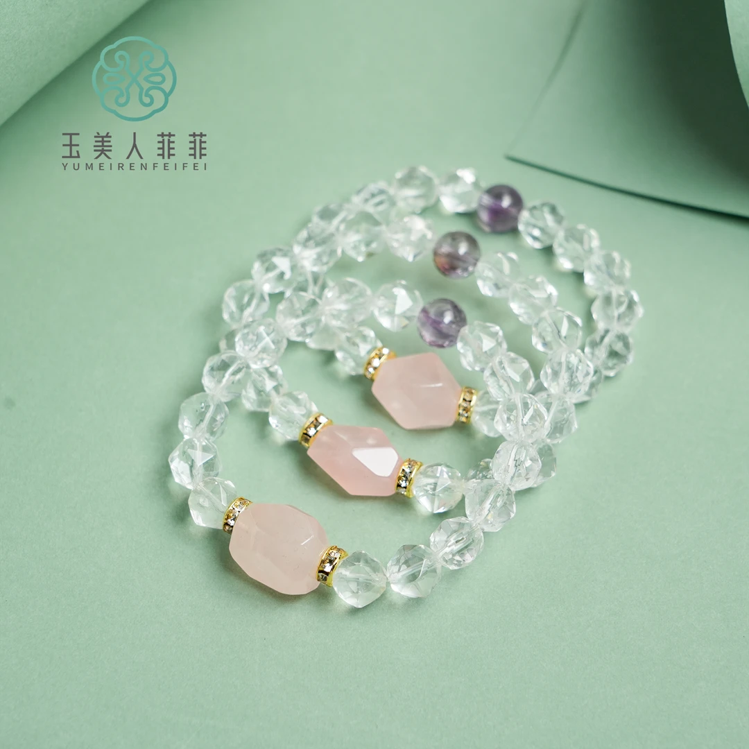 玉美人菲菲/水晶单圈手串约9mm/多样性发一