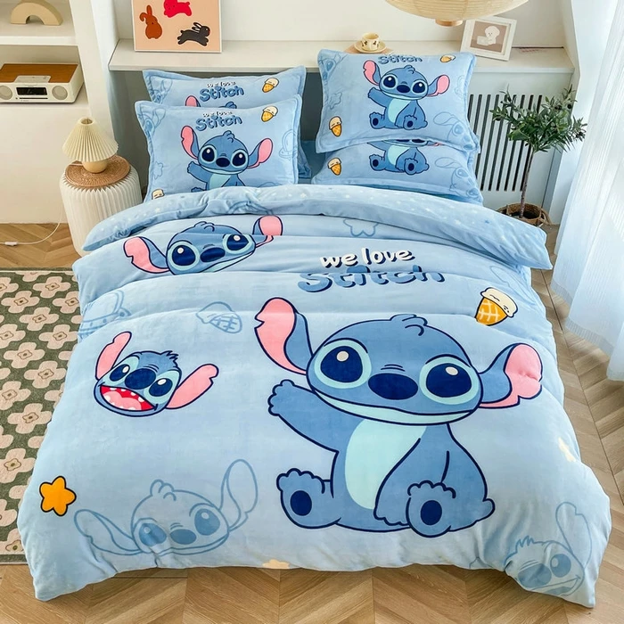 卡通高克重8.5斤加厚牛奶绒四件套加绒加厚保暖学生宿舍三件套