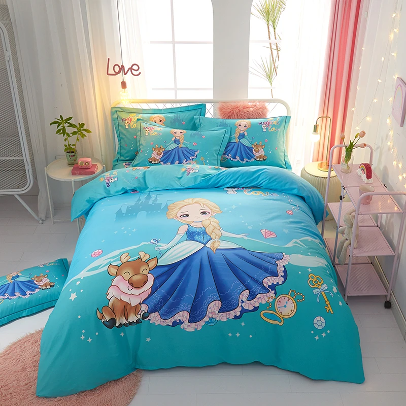 纯棉大版卡通四件套四季可用全棉四件套床单被套双人床上用品