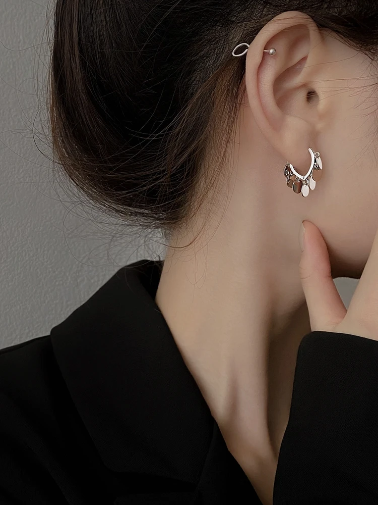 铜合金耳饰 0050～爱心小圆片耳扣