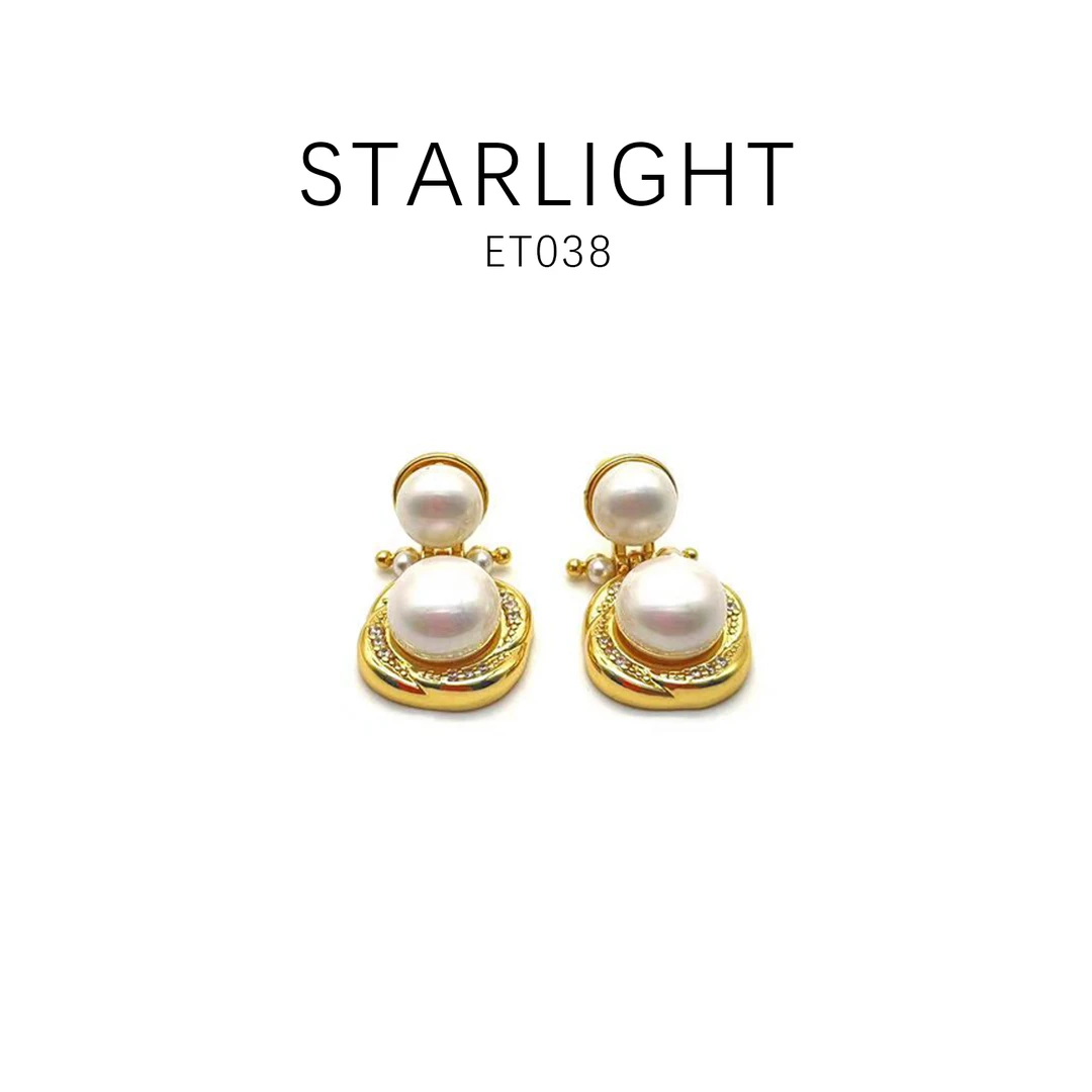 铜合金耳饰 复古大气简约精致耳饰～ET038