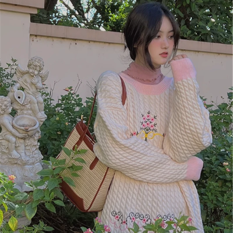 80188 原创刺绣复古毛衣