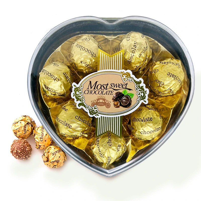 伊诺滋爱心礼盒巧克力果仁夹心金沙球心形礼盒礼物情人节礼盒