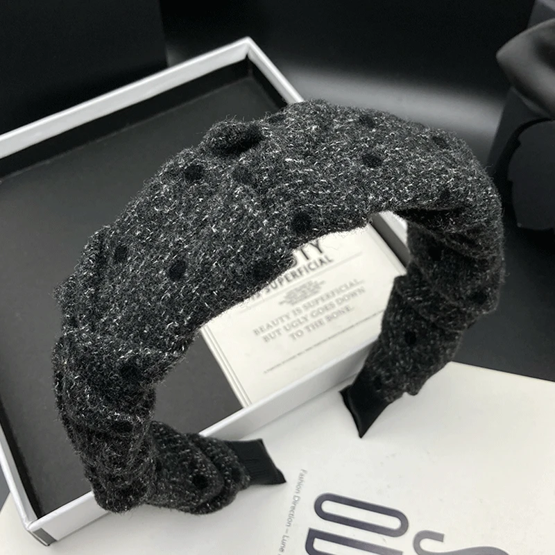 轻奢高档新款气褶皱质发箍百搭头饰发卡发饰头箍窄边外出时尚气质