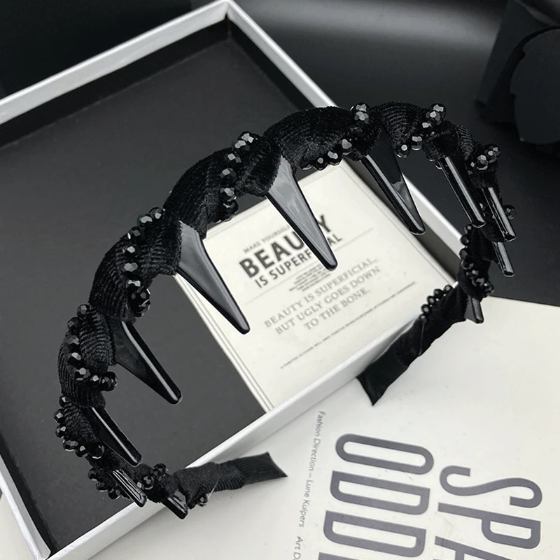 新款发夹大齿发箍百搭发卡发饰头箍带齿气质黑色编织外出简约甜美