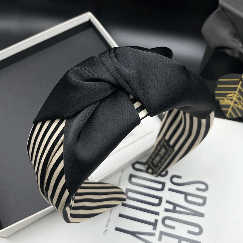 发箍百搭气质网红时尚黑色外出成人韩版宽边打结甜美简约发饰头箍