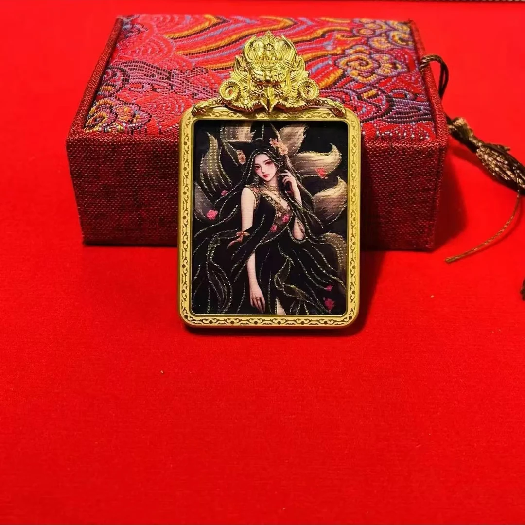 九尾【蘭鑄藏传】热贡 画风 随身 携带 唐卡 藏传  高品绘画卡