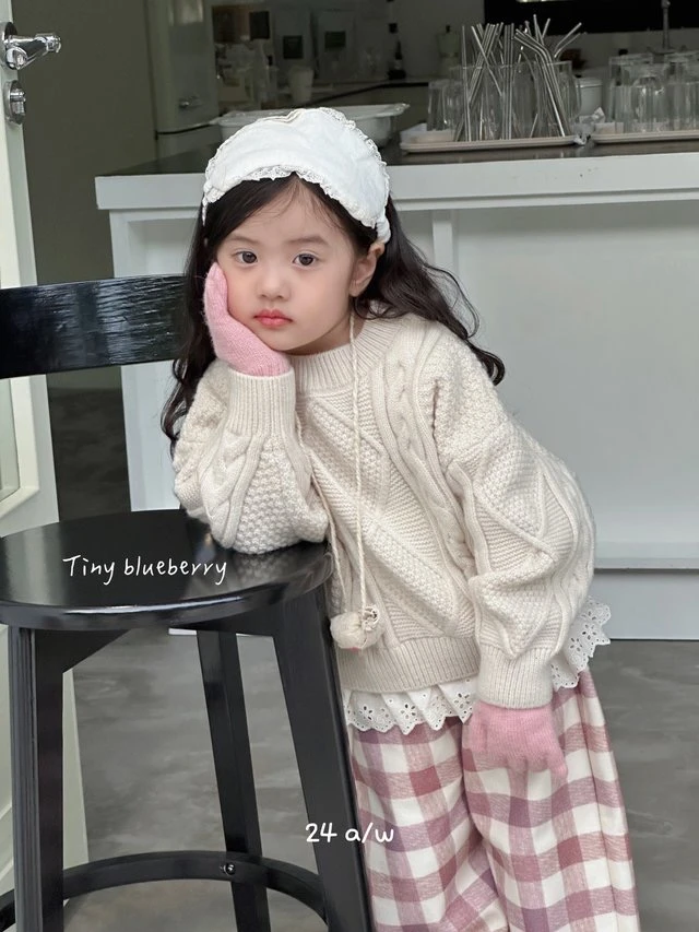 2024深秋冬款-Tiny blueberr小蓝莓-花边小毛衣毛衣-洋气-52101