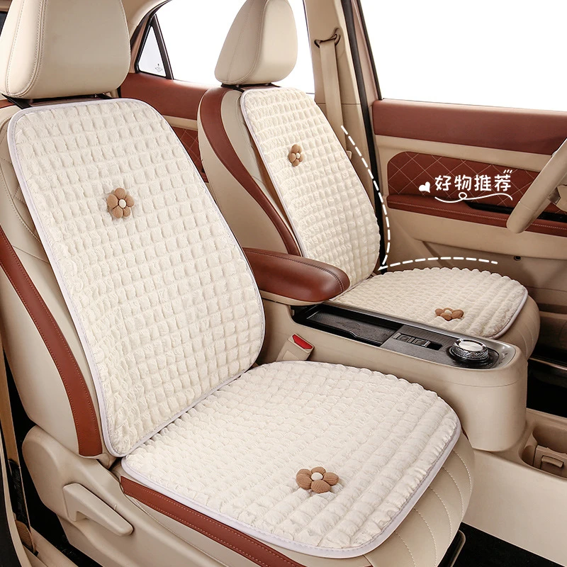 小花白色泡芙四季通用汽车坐垫方向盘套 奔驰c260L C200L A200L