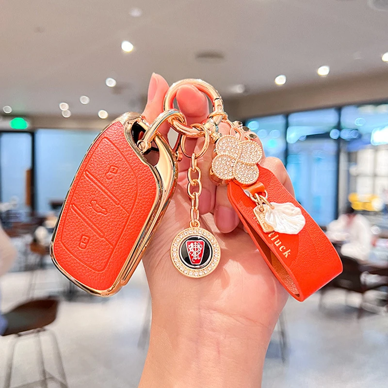 适用荣威rx5plus钥匙套Ei5车RX3鲸i6mxa科莱威龙猫名爵RX8包壳女