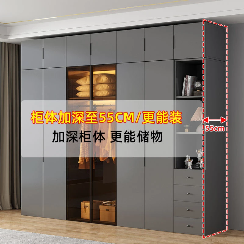 意式极简衣柜卧室实木大衣柜柜子清仓网红衣服柜纯实木客厅婴儿