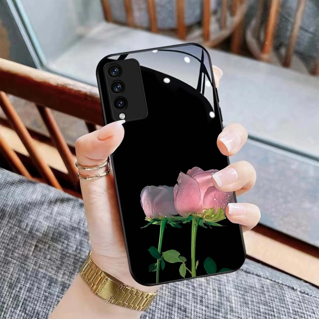 【华为麦芒10】网红个性玫瑰钢化玻璃手机壳 高颜值 轻薄防摔刮