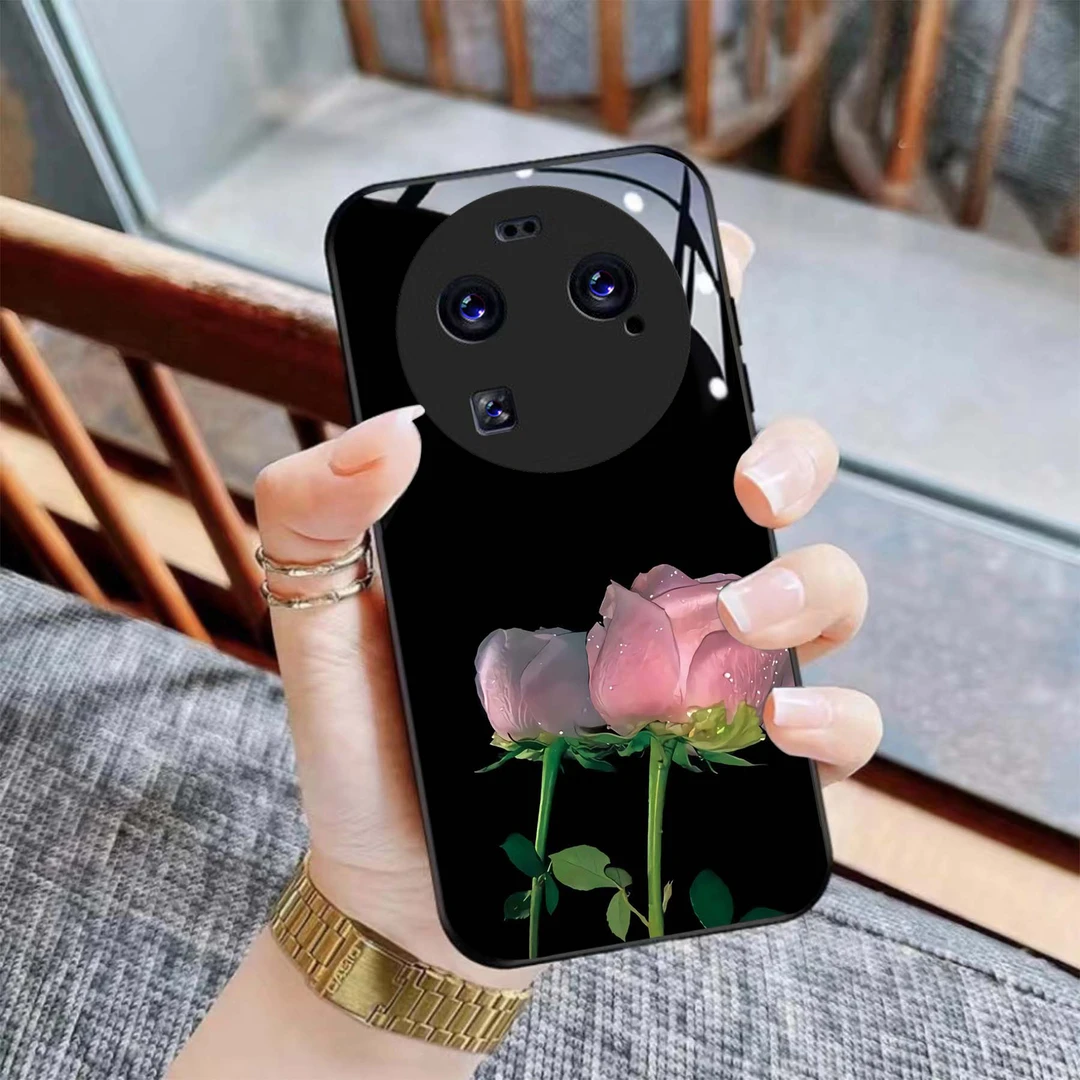 【OPPO FindX6 Pro】个性玫瑰钢化玻璃手机壳 高颜值 轻薄防摔刮