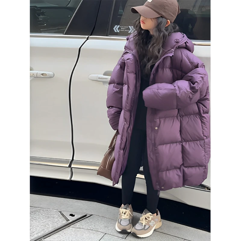 K25537白鸭绒女童羽绒服儿童中长款过膝外套2025冬款防寒大童加厚