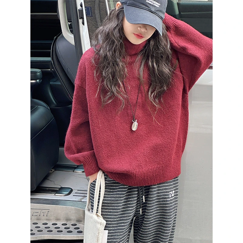 K27509孙小美女童高领毛衣2025新款秋冬装儿童保暖打底衫大童