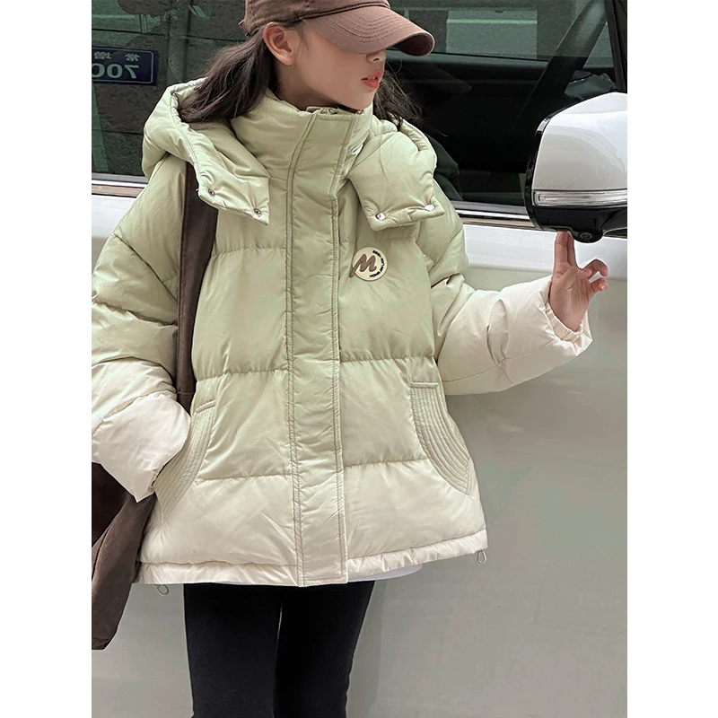 k27820渐变女童羽绒服2024新款秋冬装女大童儿童加厚保暖外套时髦