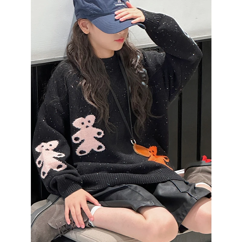 K27605孙小美女童圆领毛衣秋冬装2025新款儿童针织衫上衣休闲