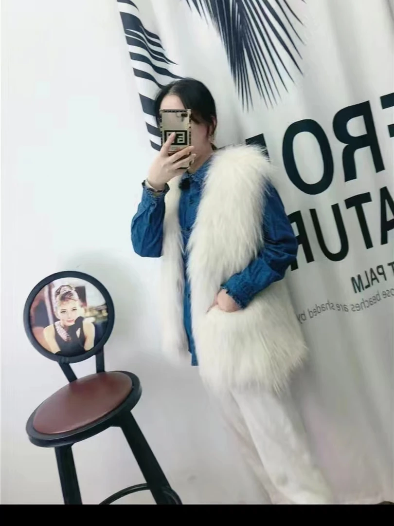 秋冬季貉子毛双面纯手工编织坎肩女款气质百搭（以直播间实物为准）