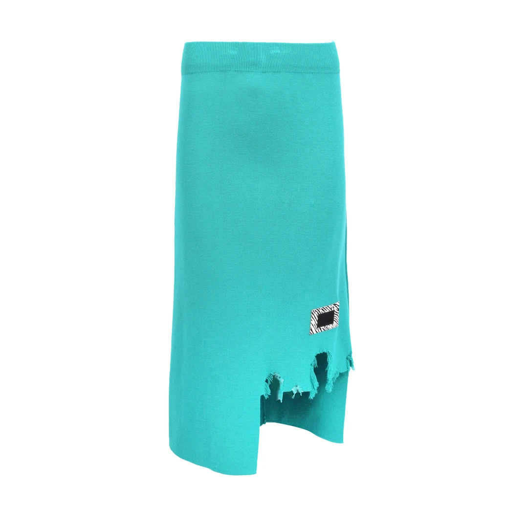 DNCY154/151/140剪口针织半裙裙子百搭开叉不规则DA31122021