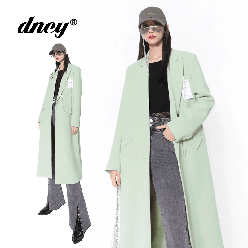 DNCY691/688风衣外套女春季长款过膝韩版宽松气质西服DA21205060