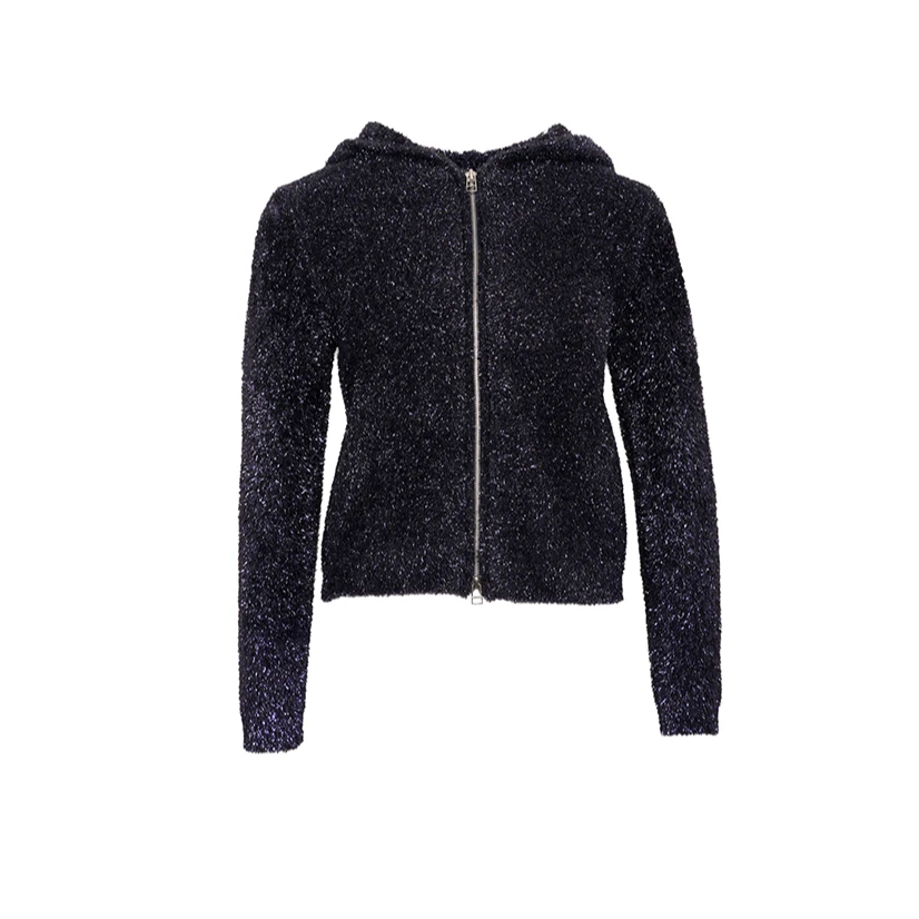 DNCYDNCY气质时尚休闲闪丝连帽针织开衫-DA34504182