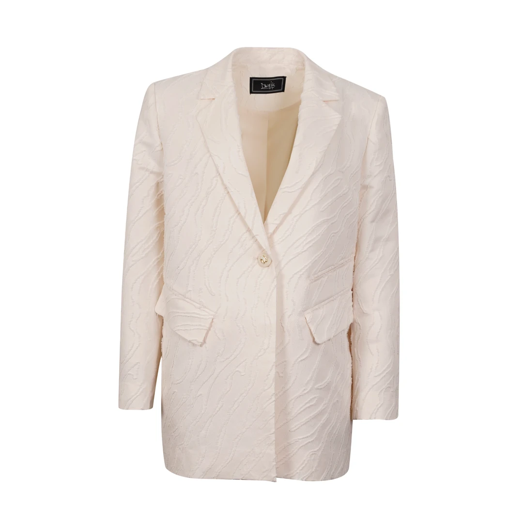 DNCY质感斜口袋西装气质时尚休闲西服女士经典商务DA41206043