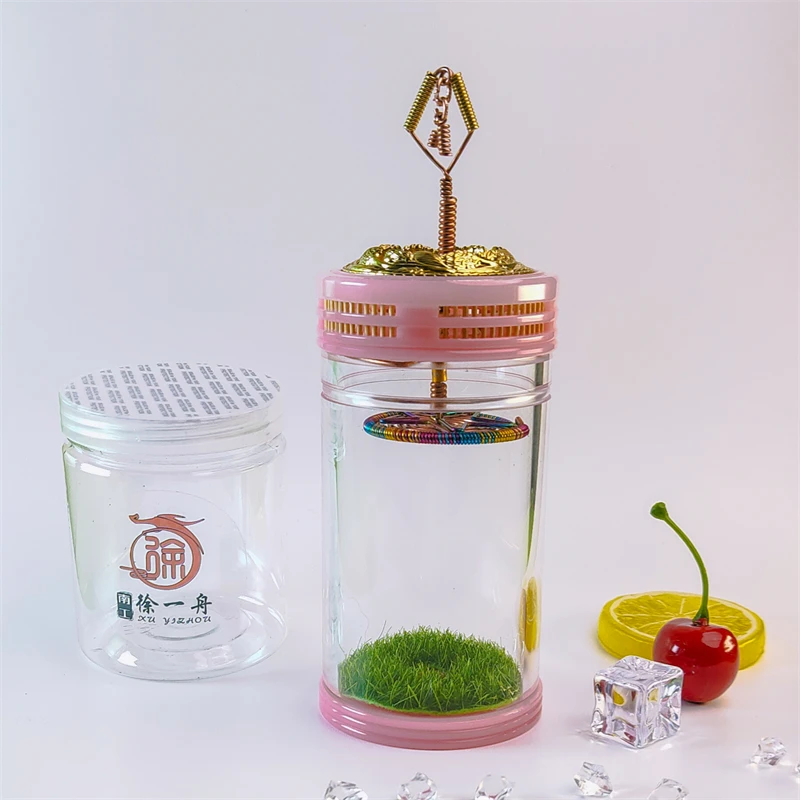 A56#上海老谭谭沪生双窗竹丝加高蝈蝈罐配黄铜彩圈五星簧60*125