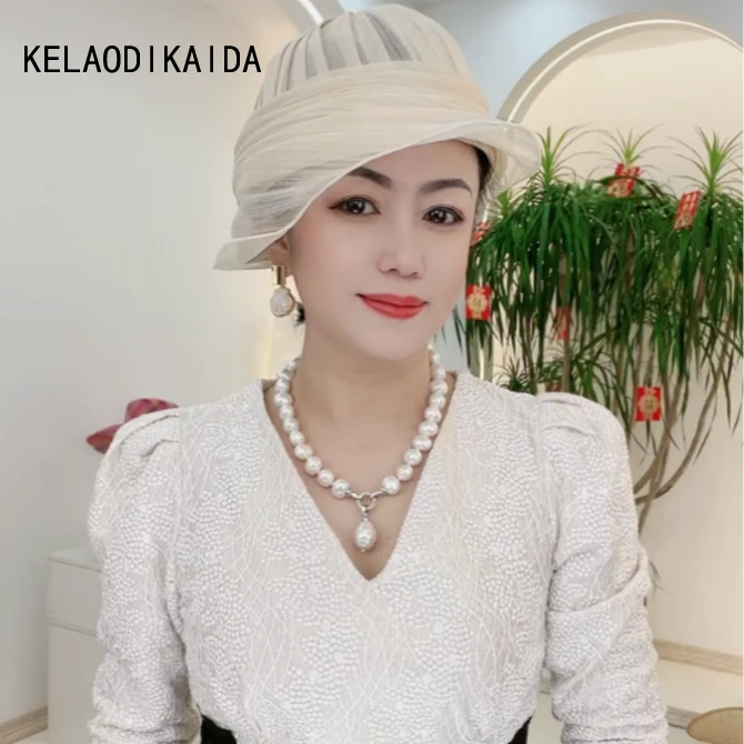 KELAODIKAIDA设计师款时尚百搭仙女小礼帽小香风帽子蕾丝气浪漫