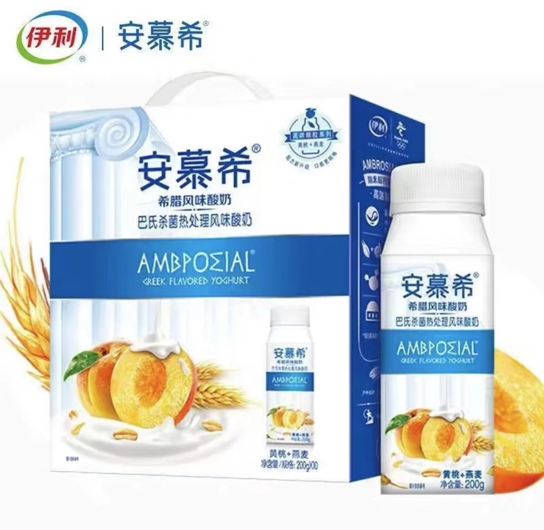 伊利安慕希黄桃燕麦希腊风味酸奶200g*10