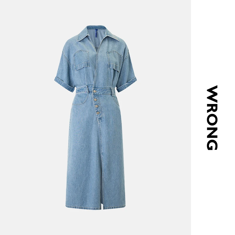 WRONG 告别专属价 // 开衩牛仔连衣裙 WC85DR312