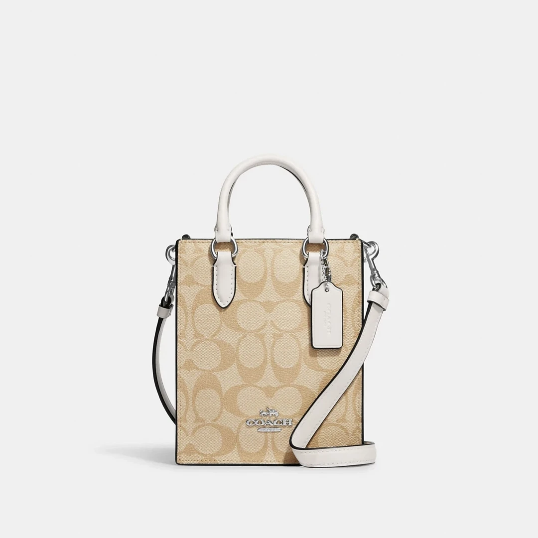 COACH/蔻驰迷你小琴谱包奶茶拼色女士手提单肩斜挎女包 CJ494肩包