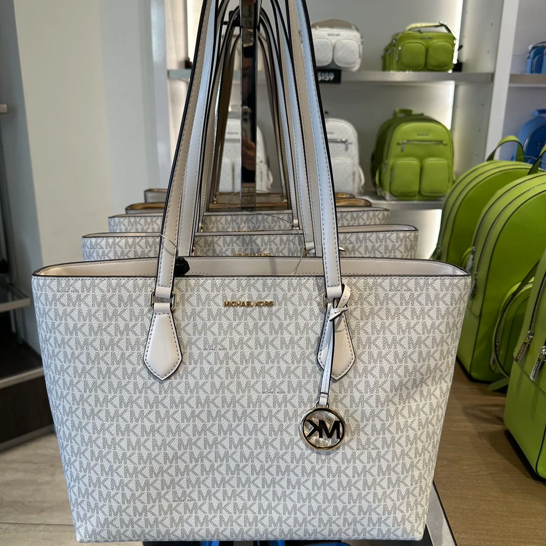 MICHAEL KORS 迈克高仕MK Sheila白色老花女士单肩包托特包购物袋