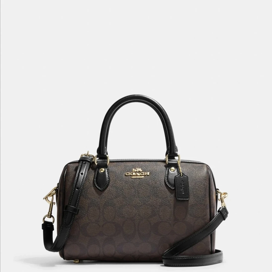 COACH/蔻驰Rowan经典复古印花中号波士顿手提斜挎女包桶包 CH280