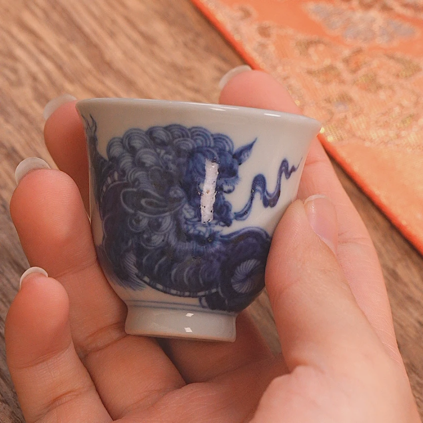 余志剑造 狮子绣球品茗杯