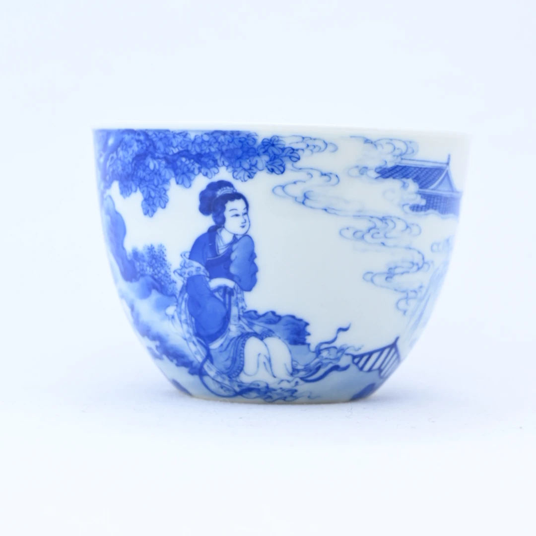 【景德镇名窑口】恒垣山房 牡丹亭寻梦缸杯 高端茶器全手工全手绘