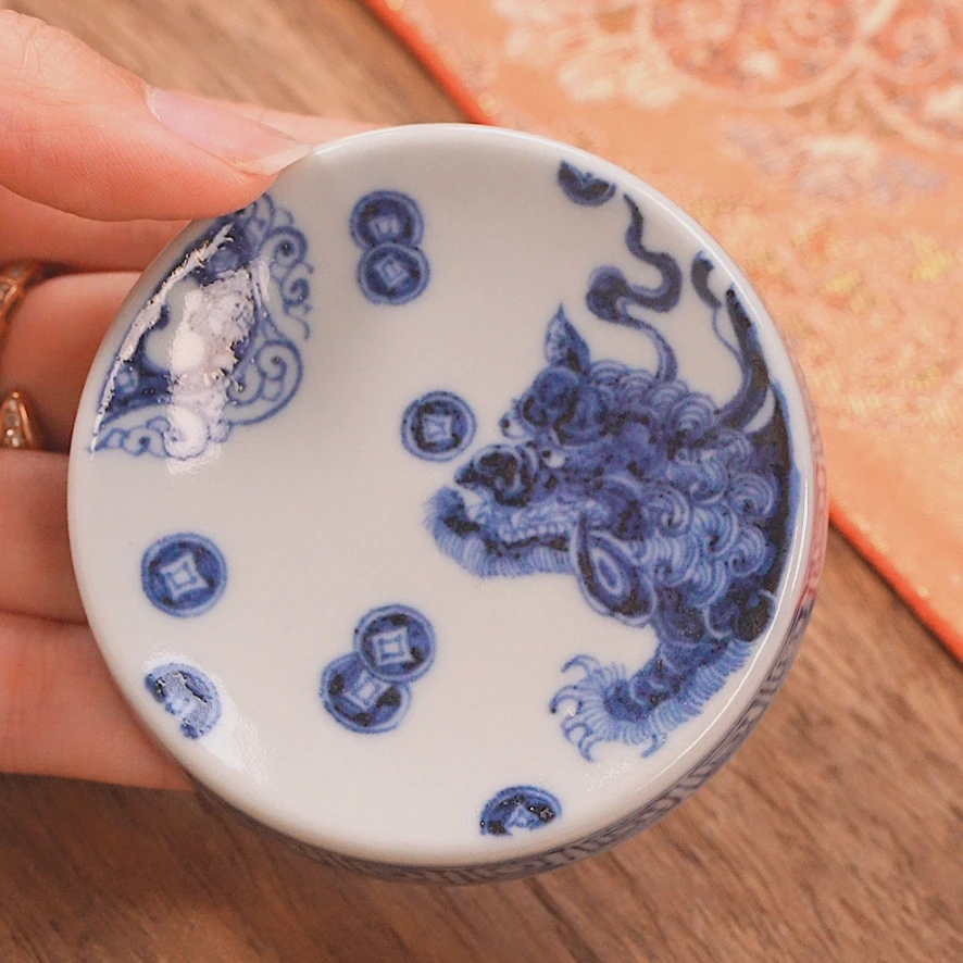 余志剑造 狮子绣球盖置