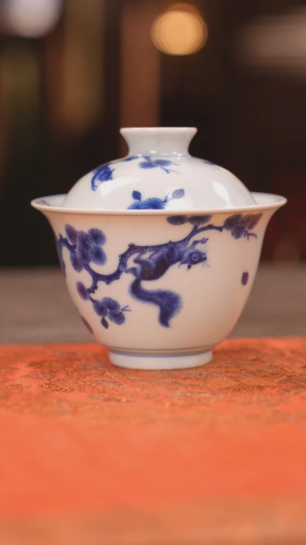 【闪购商品】杯 团窑 招牌松鼠盖碗