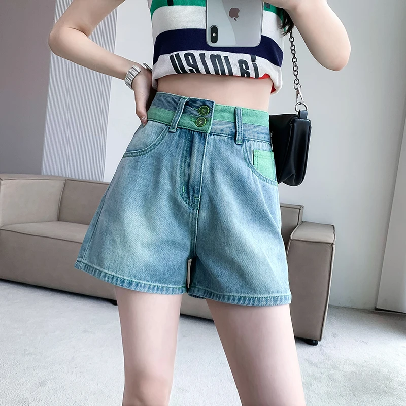 小个子ins韩版牛仔裤短裤大码大码显瘦高腰百搭夏季外穿薄款005