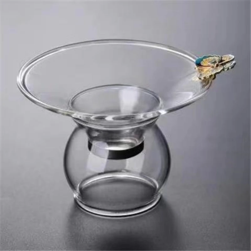 简约玻璃茶漏套装带茶滤网茶叶过滤器茶隔漏斗公道杯功夫茶具配件