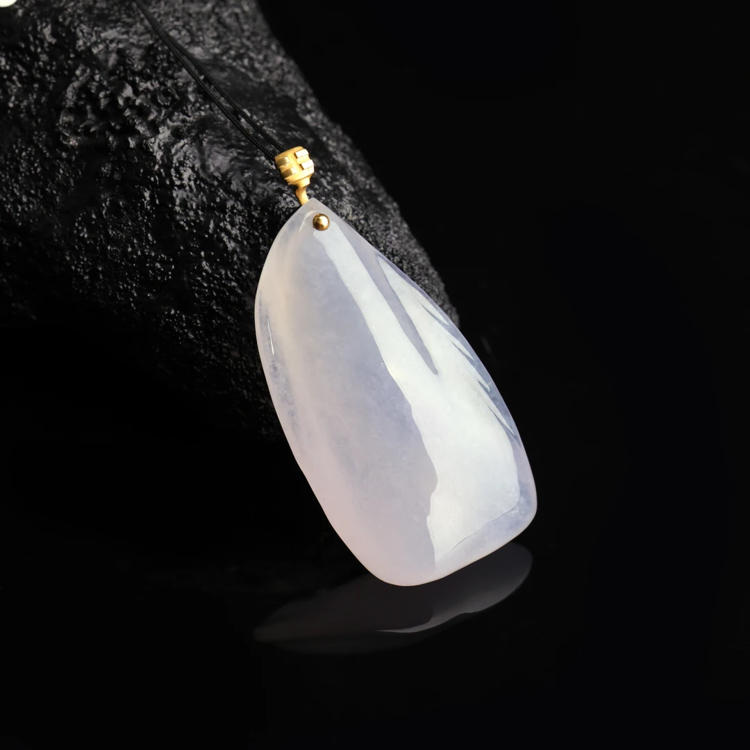 王朝阳翠语《逍遥》糯冰紫罗兰吊坠 轻奢极简天然A货翡翠