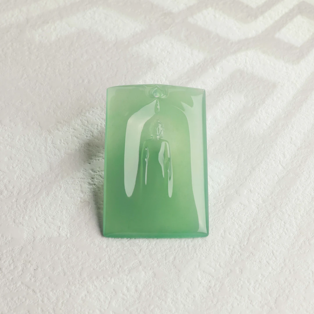 王朝阳翠语《如愿》龙石种翡翠吊坠 轻奢极简天然A货翡翠