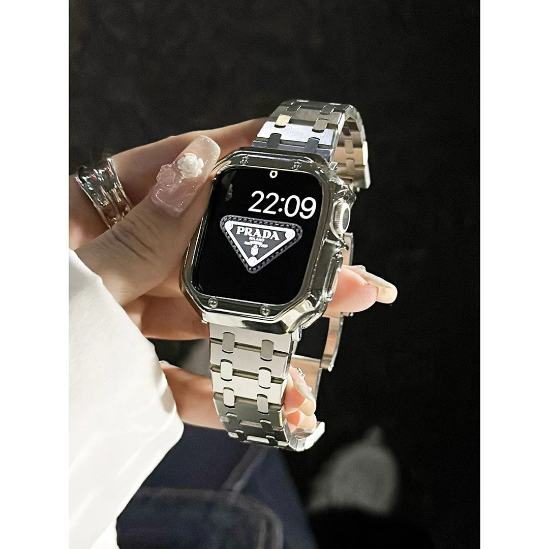 夏季新款金属不规则设计不锈钢表带适用于Appwatch345678代iwatch