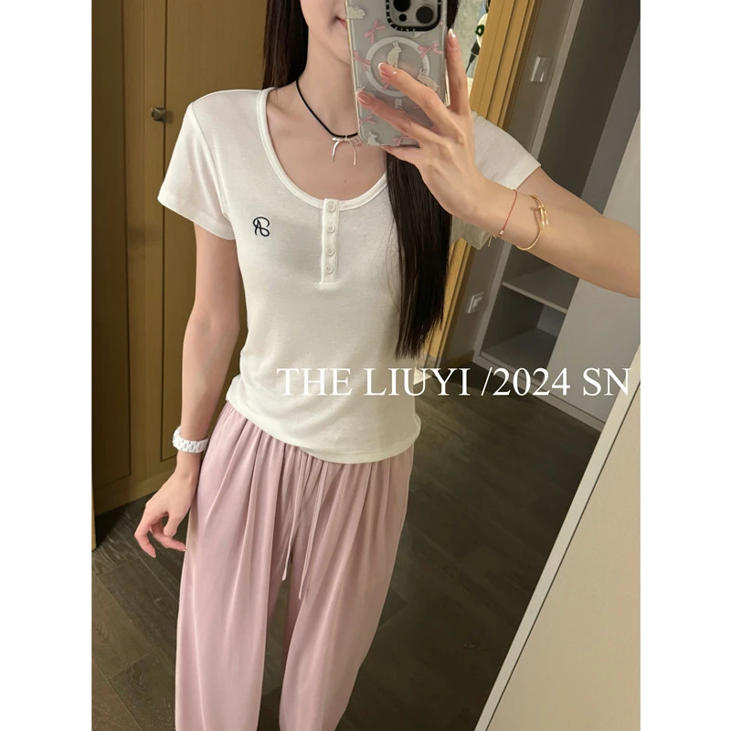 【LIUYI】绵绵T~夏季轻薄款正肩短袖T恤46162