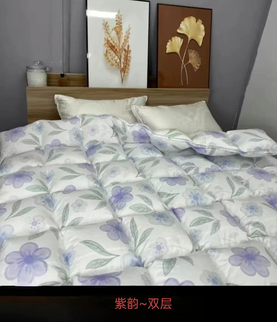 印花双层羽绒被夏凉被柔软轻奢