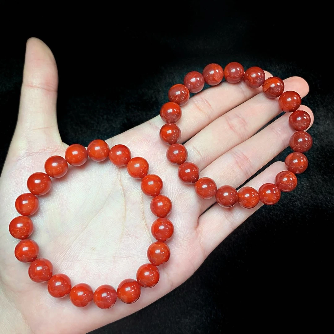 【小宝珠宝】27  T1535-南红单圈手串-多样性发一件-10mm